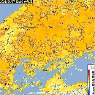 広島でことし初めての「夏日」　初夏の陽気と満開の桜　加計26.7℃は６月上旬並み　庄原25.0℃　各地でことし一番の “暑さ”