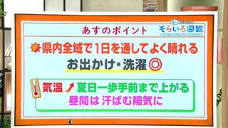 高知の天気　12日は県内全域で青空が広がる　気温は上がり汗ばむ陽気に　東杜和気象予報士が解説