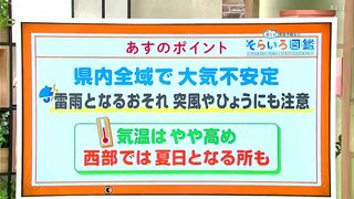 高知の天気　16日は平野部を中心に雷雨となるおそれ　気温は西部で夏日となる所も　東杜和気象予報士が解説