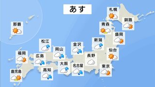 今週は初夏の陽気つづく　火曜～水曜 雷雨は西から東へ