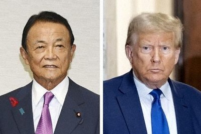 麻生氏、トランプ氏と24日に会談へ　大統領選再選の場合に備え