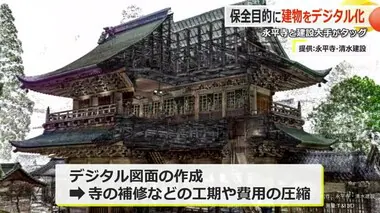 大本山永平寺をデジタル技術で大解析　屋根裏から床下までくまなく”見える化”