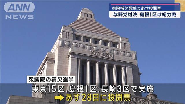 与野党対決「島根1区」は総力戦　衆院補欠選挙あす投開票