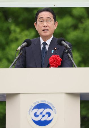 物価高上回る賃上げを＝岸田首相、メーデー２年連続出席