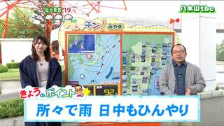 「午前中は沿岸の地域を中心に、夜は西部や北部を中心に弱い雨が」tbc気象台　16日