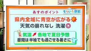 高知の天気　１７日は１日中青空に　風は弱まり気温が高まる　東杜和気象予報士が解説