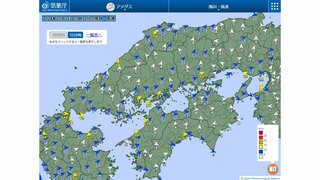 広島県も沿岸部中心に風強まる　瞬間的に20m/s近い強風を観測　日本海の低気圧発達で等圧線の間隔せまく西風強く　強風・高波に注意