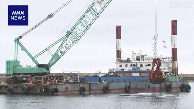 石川 珠洲 地震で海底隆起の漁港 復旧工事始まる