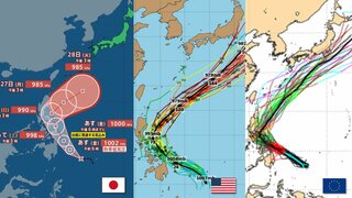 【台風進路予想】24時間以内に「台風1号」発生へ　来週関東の南海上に北上も　今年初の台風に　気象庁＆欧米予報機関の進路予想比較