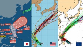 【台風情報】24時間以内に「台風1号」発生へ　“強い勢力”で来週日本の南へと北上　関東沖合へ進むか　今年初の台風に　気象庁＆欧米予報機関　台風進路予想比較