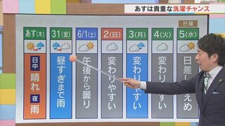 30日は晴れてきょうよりも湿度がUP　貴重な晴れ間を有効に　金曜日以降は曇り続き　気象予報士が解説