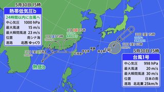 新たに “台風のタマゴ” 発生　南シナ海の熱帯低気圧　24時間以内に台風に発達へ【30日午後3時時点の予報】