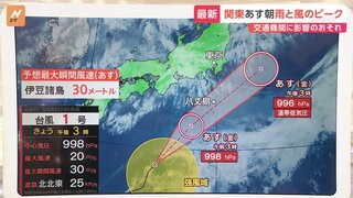 台風1号 あす（31日）午前中に八丈島に最接近の見込み　特に静岡～関東南部は雨風の強まりに注意