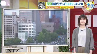 【6/1･2(土日) 広島天気】土曜は晴れて気温上がる　日曜は雲が広がりやすい　にわか雨にご注意