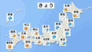 【6月2日（日）きょうのお天気】東北から北陸、東海地方　雷を伴って激しい雨の降るおそれ