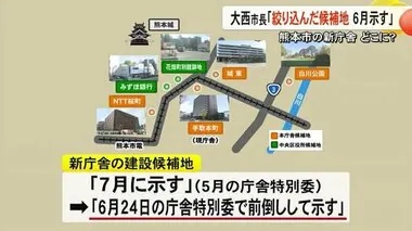 熊本市の新庁舎建設候補地　大西熊本市長は６月に絞り込んだ案を示す方針【熊本】