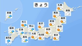 九州～中国地方にかけて本降りの雨に　東日本から北日本は晴れ　東日本・東北の梅雨入りはしばらく先か