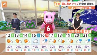 【6月12日 関東の天気】蒸し暑さアップ 熱中症対策を