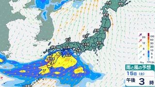 九州～関東　土日は雨で一気に梅雨入りか　雨シミュレーション13日（木）～16日（日）…梅雨前線上の低気圧が東へ