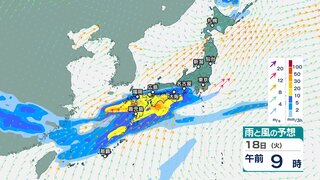 梅雨前線の北上で15日(土)は九州南部・奄美で大雨か 18日(火)～19日(水)は九州～東海でも大雨の恐れも　19日(水)午後9時までの雨風シミュレーション