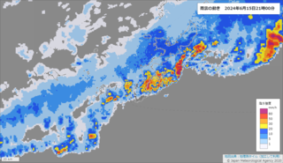 沖縄本島中南部・北部では16日昼前にかけ激しい雨の降るところも　16日も土砂災害に警戒