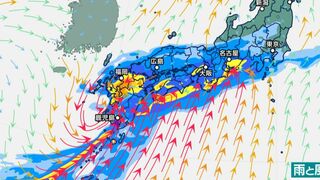 【大雨情報】九州南部と四国　線状降水帯発生のおそれ　近畿、東海、関東も大雨に　雨シミュレーションきょう～あす（１時間ごと）