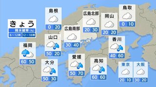 【きょう6/26(水) 広島天気】厚い雲広がり沿岸部では小雨も　夜には広く雨が降り出す