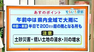 高知の天気　28日は多い所で250ミリの雨に　土砂災害・低い土地の浸水・河川の増水に十分注意　東杜和気象予報士が解説