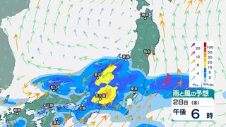 北陸では28日夜のはじめごろから29日にかけて“警報級大雨”の恐れ　さらに7月1日以降も断続的に雨雲が流れ込み大雨か【今後の雨・風のシミュレーション】