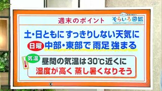 高知の天気　週末もぐずついた天気に　気温は30度前後で蒸し暑い　東杜和気象予報士が解説