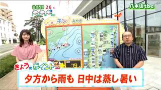 「夕方以降は南部や東部を中心に雨、湿気が多くムシムシした体感に」tbc気象台　28日