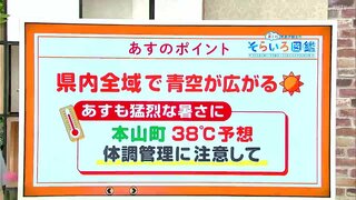 高知の天気　５日は今季1番の暑さに　本山町で３８℃予想　東杜和気象予報士が解説