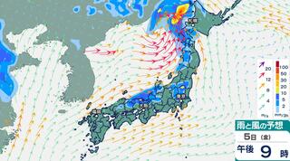 土曜には梅雨前線が本州沿いに伸びる…週明けにかけて雨も【雨雲の動き予測5日（金）～9日（火）】雨シミュレーション