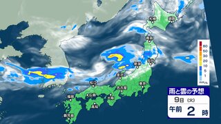 梅雨前線が停滞…大気の状態が不安定【雨と雲の動きシミュレーション】９日にかけ土砂災害、河川の増水などに注意・警戒