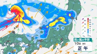 北陸地方では11日夕方にかけて大気の状態が非常に不安定　新潟県では12日朝までに200ミリの降水量予想　梅雨前線が南下し“警報級大雨”の恐れ【今後の雨と風のシミュレーション】