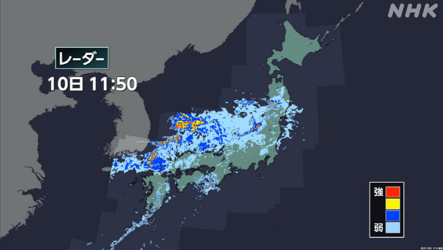 東北～西日本で断続的に激しい雨のおそれ 土砂災害など警戒を