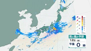 大気が非常に不安定　関東甲信地方は警報級の大雨となる可能性も　雨・風のシミュレーション