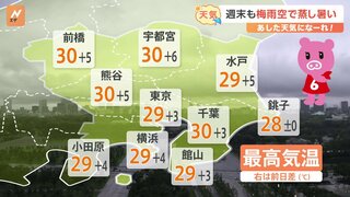 【7月13日 関東の天気】週末も梅雨空で蒸し暑い