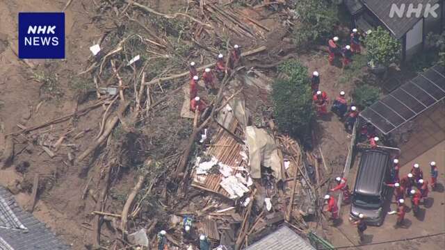 松山 土砂崩れ 連絡とれない男女3人の捜索続く