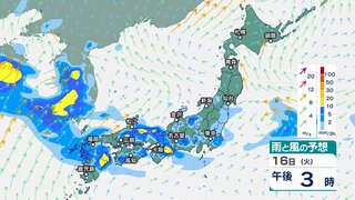 西日本～東日本で引き続き雷を伴った激しい雨となり大雨の所も　土砂災害や低地の浸水などに警戒を　梅雨前線は次第に北上【今後の雨と風のシミュレーション】