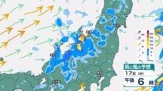 北陸で“警報級大雨”に　きょう17日の昼前～夜のはじめごろ土砂災害に警戒を　きょう・あすの1時間ごとの雨風シミュレーション【北陸4県の16日間天気予報】