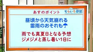 高知の天気　１８日は昼から雨　雷雨となるおそれも　東杜和気象予報士が解説