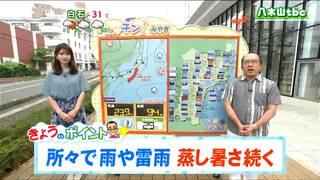 「所々で雨。特に北部の山沿いは雨の時間が長めで雷を伴うおそれも」tbc気象台　19日