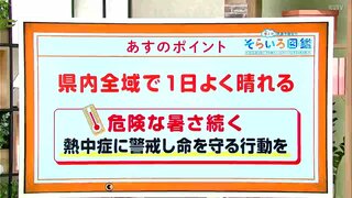 高知の天気　３０日も危険な暑さが続く　暑さから命を守る行動を　東杜和気象予報士が解説