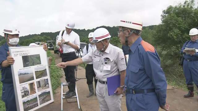 秋田県 佐竹知事が被災地視察 農林水産業の被害は21億円超え