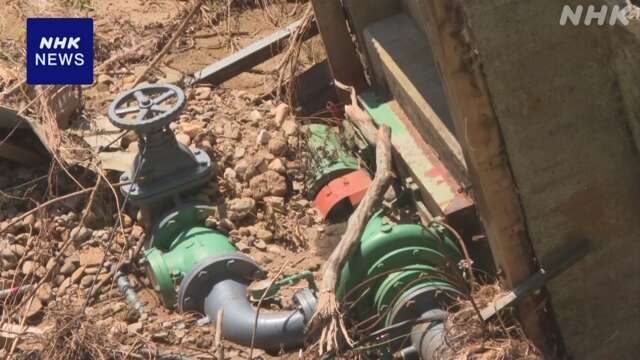 山形 鮭川村 記録的大雨の影響 約120戸で断水続く