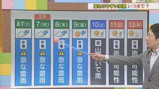 6日から9日にかけては午後天気の急変に要注意　急な雷雨のおそれ　気象予報士が解説　山梨　【天気】