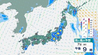 “滝のような”激しい雷雨の恐れは9日にかけて続く見込み　小笠原近海の熱帯低気圧は7日にも台風へ【12日(月休)午後3時までの雨風シミュレーション】