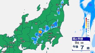 関東甲信ではきょう9日の夜遅くにかけて“滝のような”激しい雷雨 “警報級大雨”の恐れも　道路の冠水などに注意を【10日午後9時まで・1時間ごとの雨のシミュレーション】