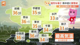 【8月10日 関東の天気】 3連休　猛烈な暑さに要警戒